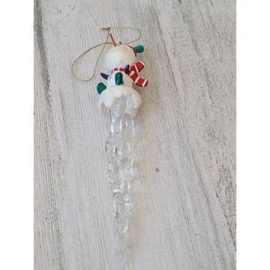 Icicle snowman glitter Top Hat star ornament Xmas decor